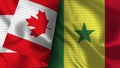 Senegal and Canada Realistic Flag Ã¢â¬â Fabric Texture Illustration